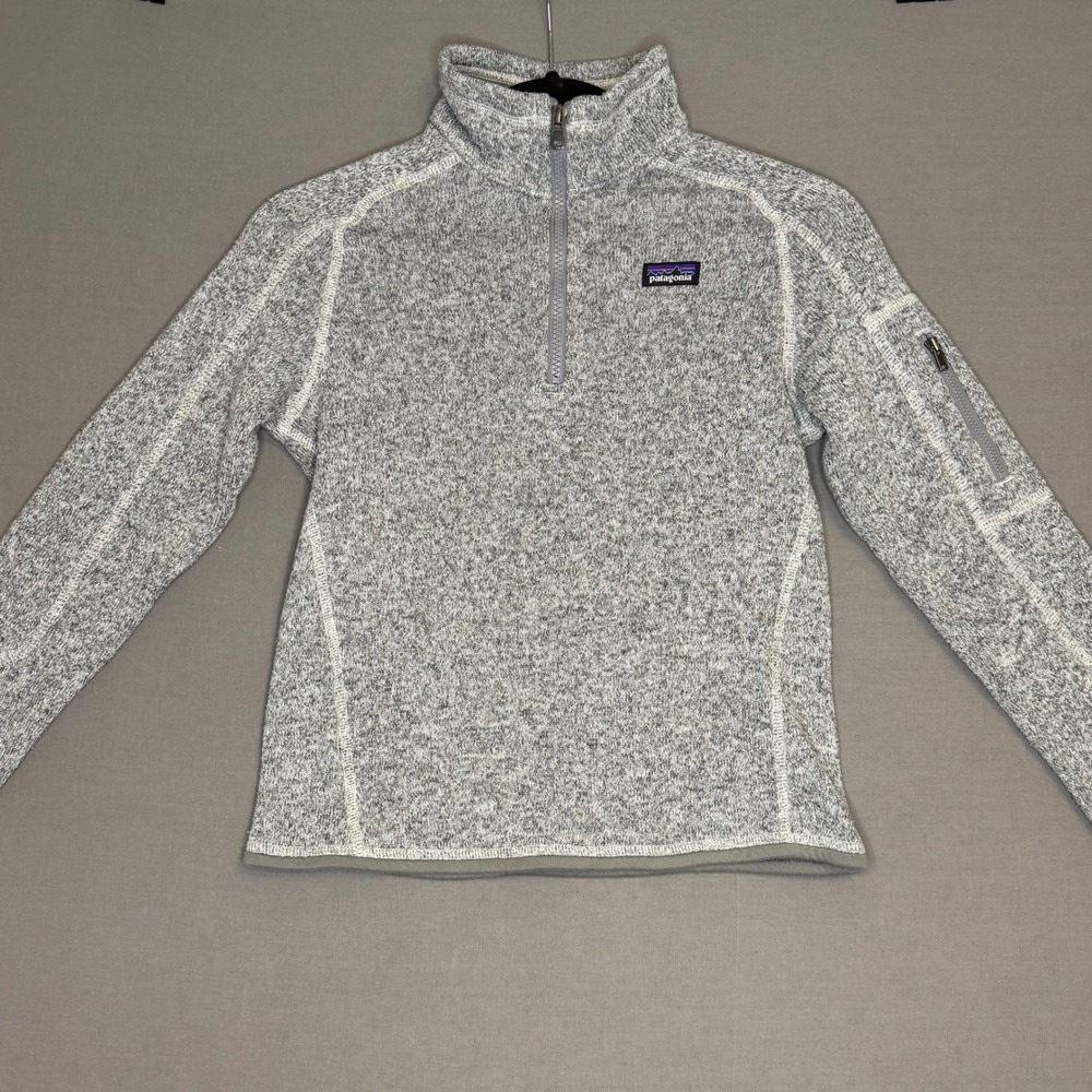 Patagonia Kids Better Sweater 1/4 Zip Fleece Pullover Grey Heather Size M 10